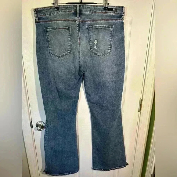 Kut from the Kloth Ana High Rise Fab Ab Flare. Size 18. Denim. Distressed. - Picture 7 of 16